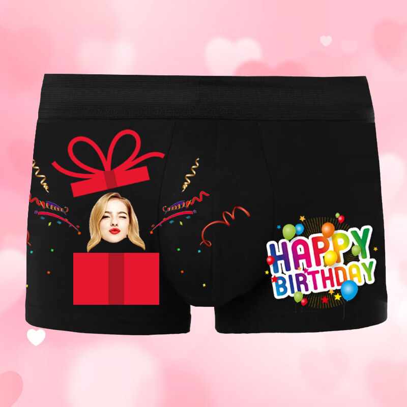 Personalisierte Foto Herren Unterwäsche Boxershorts mit Ballon-Muster Interessantes Geschenk zum Geburtstag