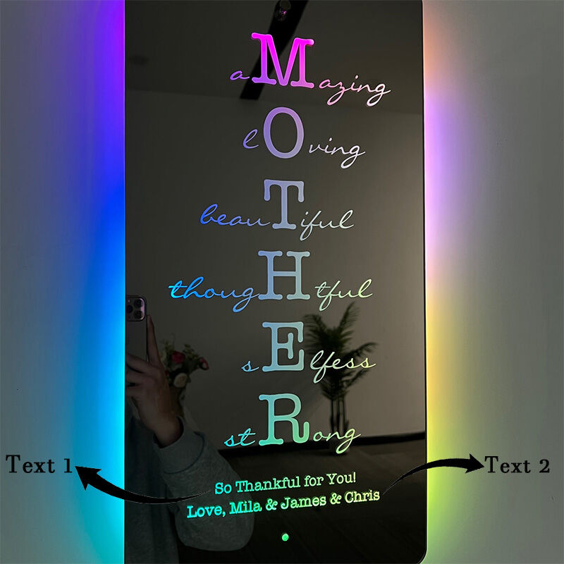Personalized Mother Mirror Lamp Special Mother's Day Gift