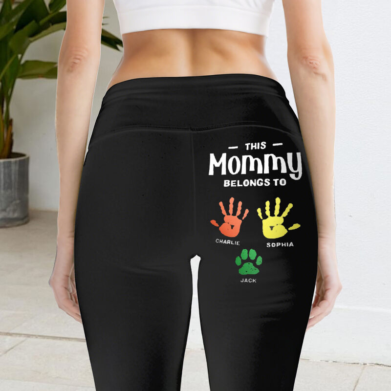 Personalisierte Leggings Individuelles Bunte Hände Design Witziges Muttertagsgeschenk