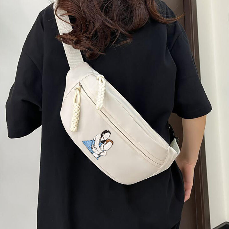 Personalisierte Gürteltasche mit gesticktem Foto Romantisches Geschenk für Paare