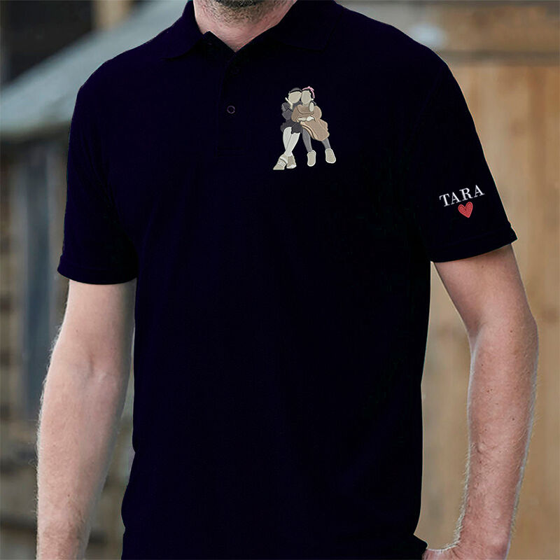 Personalized Picture Embroidered Polo Shirts Great Gift for Your Family