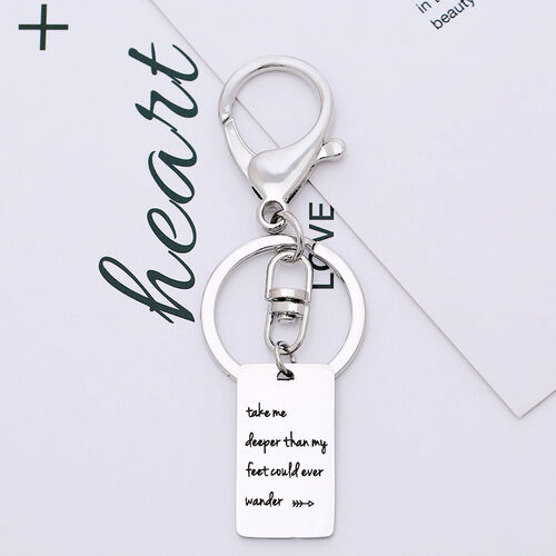 "Never Give Up" Custom Engraved Key Chain