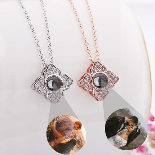 Personalized Photo Projection Necklace To Lover-Shining Clover