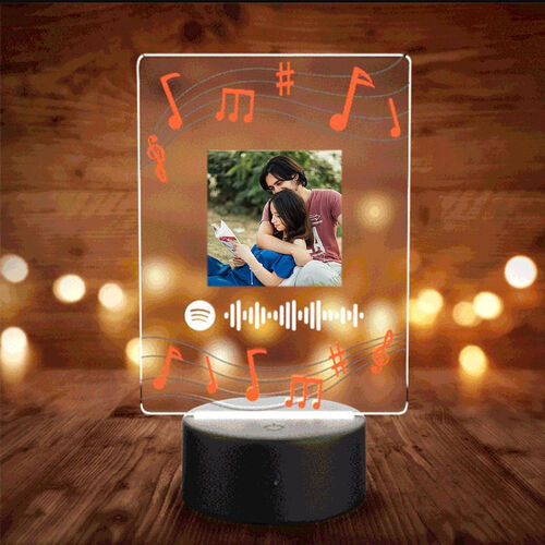 Custom Spotify Plaque Song and Photo Lamp For Couple With 7 Colors