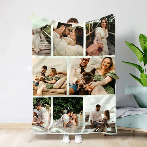 Coperte Morbide Personalizzate con 8 Foto per Coppia