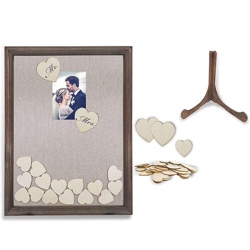 Immagine personalizzata quadrata Alternativa matrimonio Libro degli ospiti in legno regalo con inserti scatola