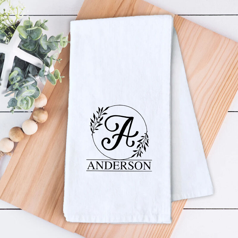 Personalized Towel with Custom Letter and Name Artistic Design Meaningful Gift for Family