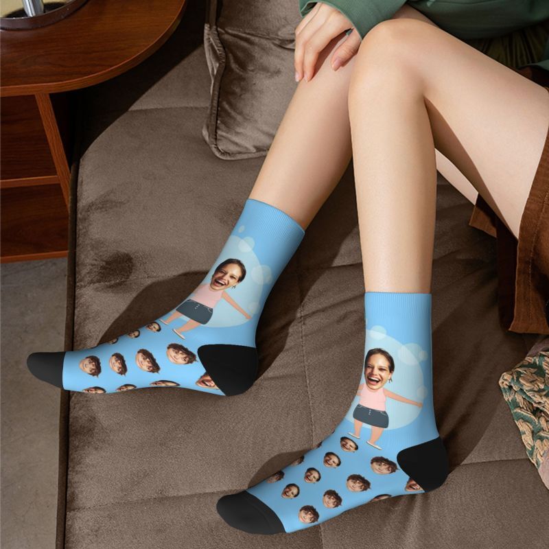 "Funny Sisters" Personalized Face Socks can Add 2 Photos for Friends