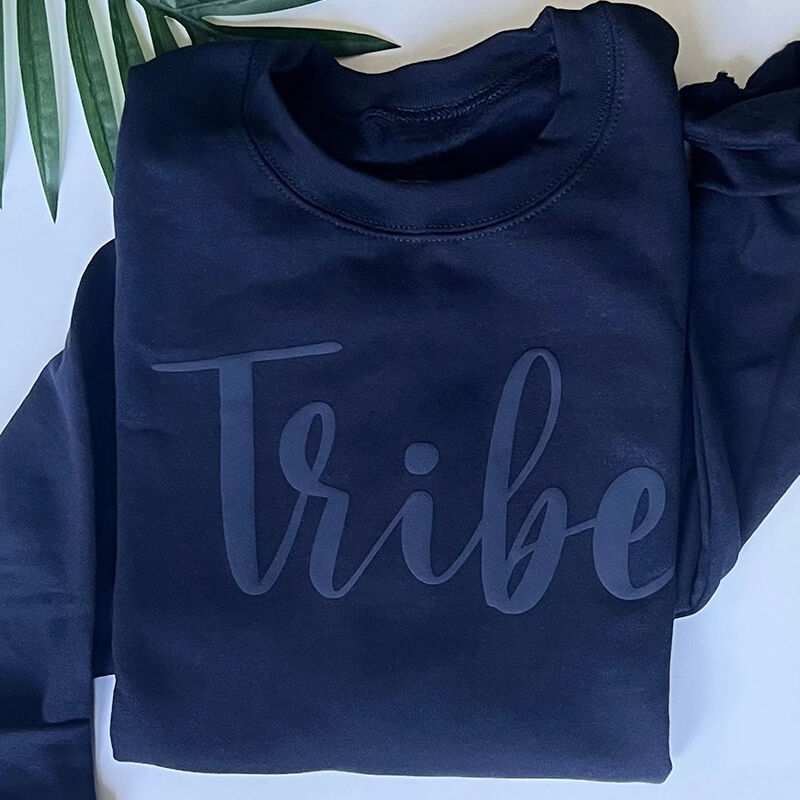 Gepersonaliseerde Sweatshirt Puff print met aangepaste woorden Team Cool ontwerp Perfect cadeau voor vrienden