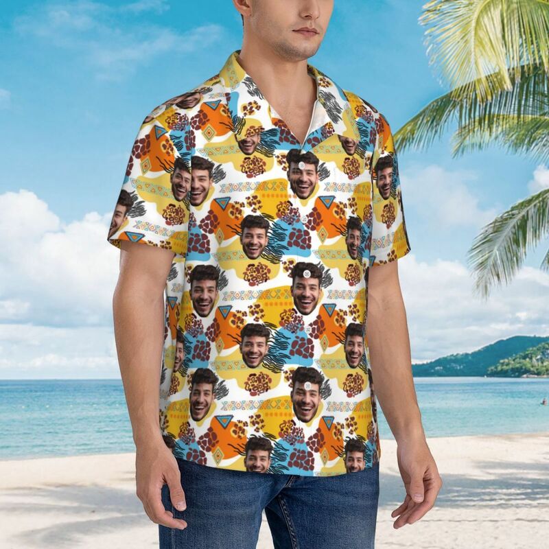 Personalisiertes Hawaiihemd Bohemian Style Tops Geschenke für Männer