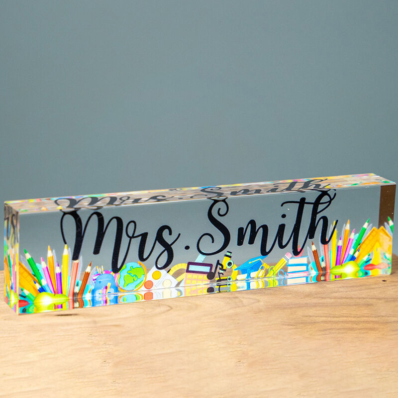 Personalized Name Sign Warm Present for Teacher