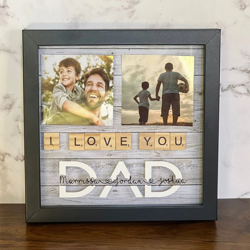 Personalized Frame Custom Photo and Name I Love You Puzzle Sign Design Attractive Father's Day Gift