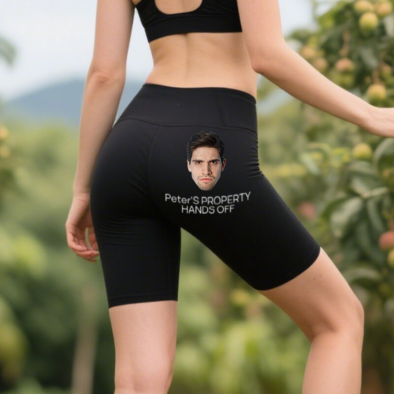 Leggings da motociclista personalizzati con foto personalizzata e motivo divertente regalo per i suoi amanti