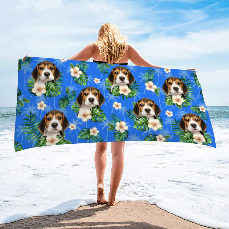 Personalized Picture Bath Towel Cool Gift for Pet Lover