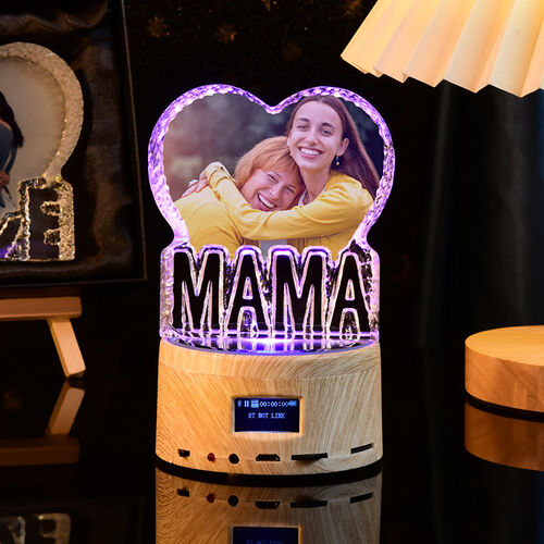 Altavoz bluetooth personalizado color lámpara cristal para mama