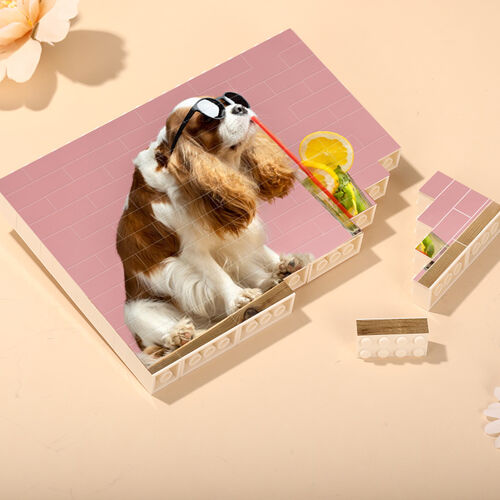 Casse-tête à blocs de construction personnalisé Rectangle de briques avec photos pour animaux de compagnie mignons