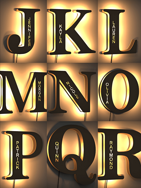 木製 アルファベット 刻印 led レターライト オーダーメイド