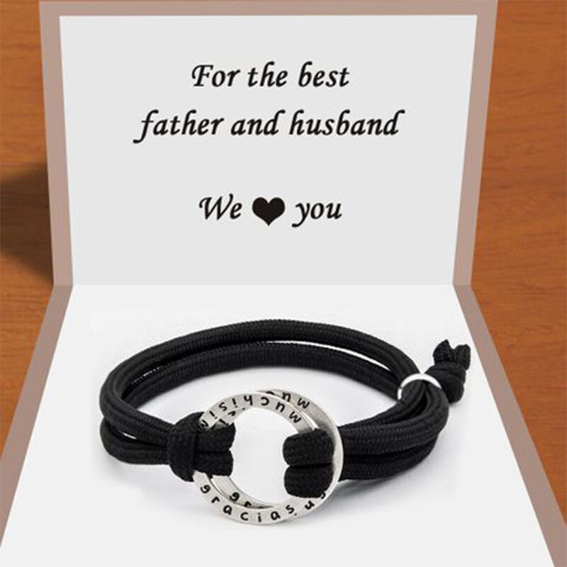 "Love Like Poem" Personalized Bracelet For Men Stainless Steel and Weave