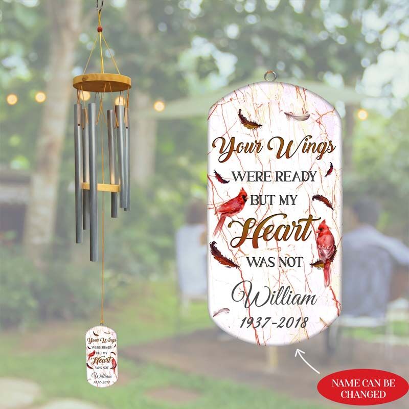 "Your Wings Were Ready But My Heart Was Not" Double-sided Custom Wind Chime