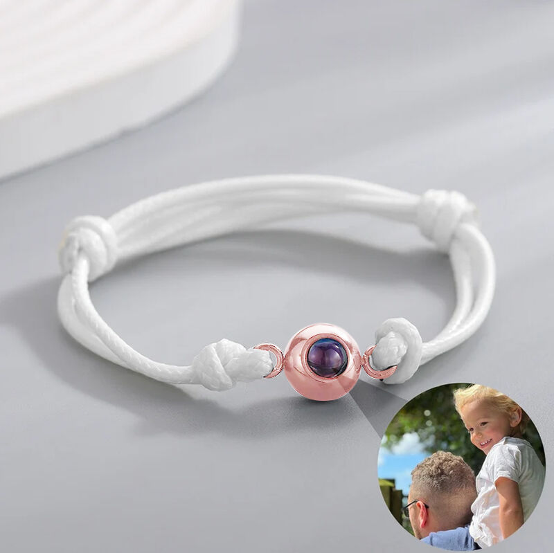 Custom Photo Bracelet with White Cord