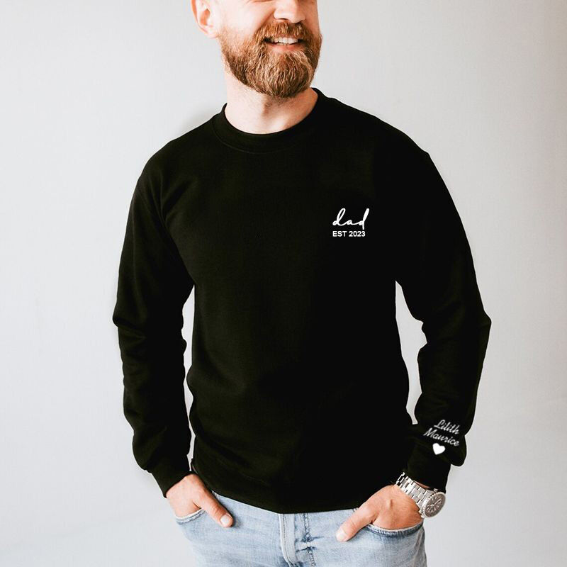 Personalized Sweatshirt with Custom Name and Date for Best Father