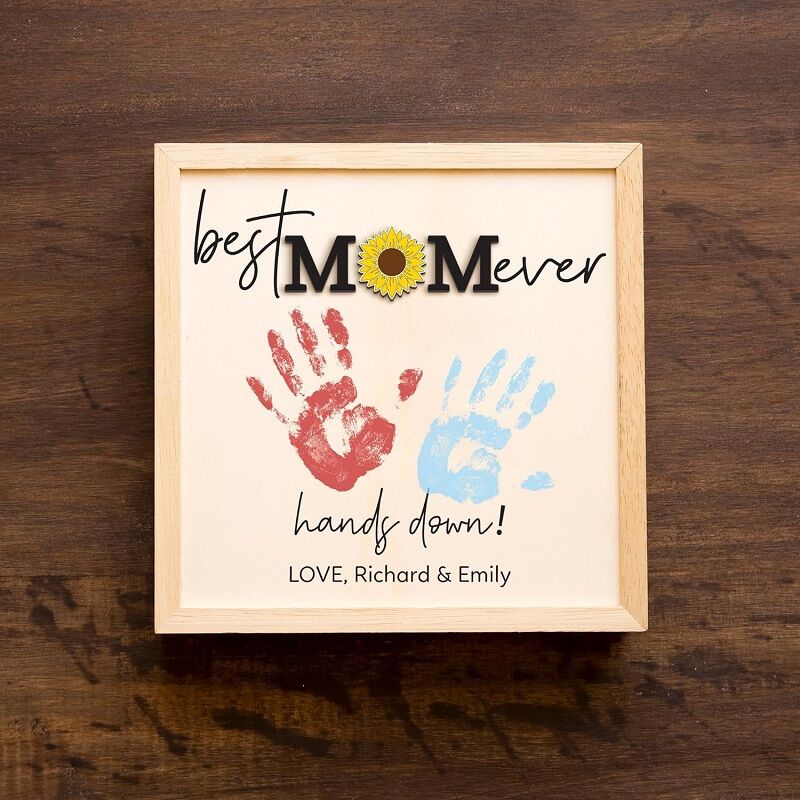 Personalized Frame Best Mom Ever Design Your Own Hands Down Design Perfect Mother's Day Gift for Dear Mama
