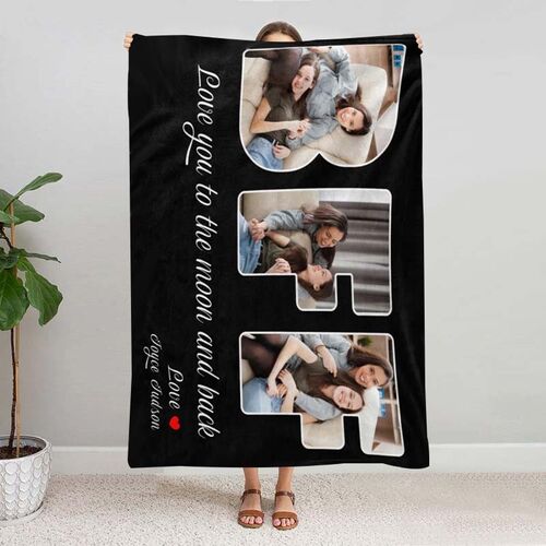 Personalized Best Friend Photo Blanket Christmas Warm Gift