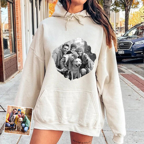 Personalisierter Hoodie mit benutzerdefinierten Design Schwarz-Weiß-Bild für liebe Mama