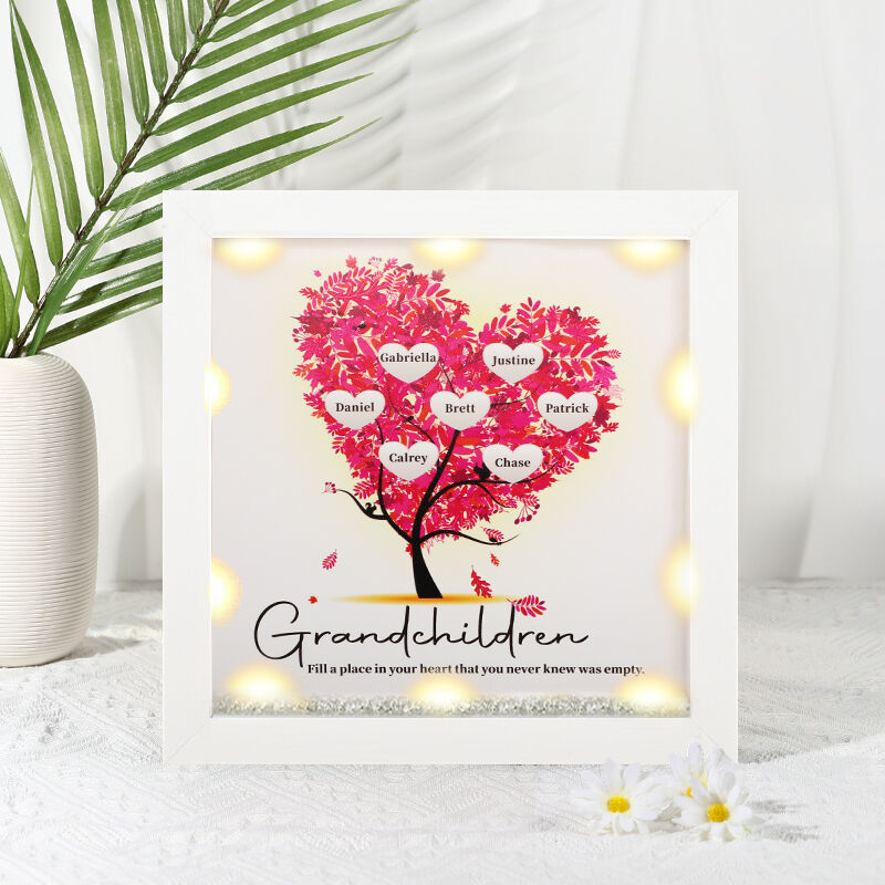 "Grandchildren Fill A Place In Your Heart" Custom Name Family Tree Frame