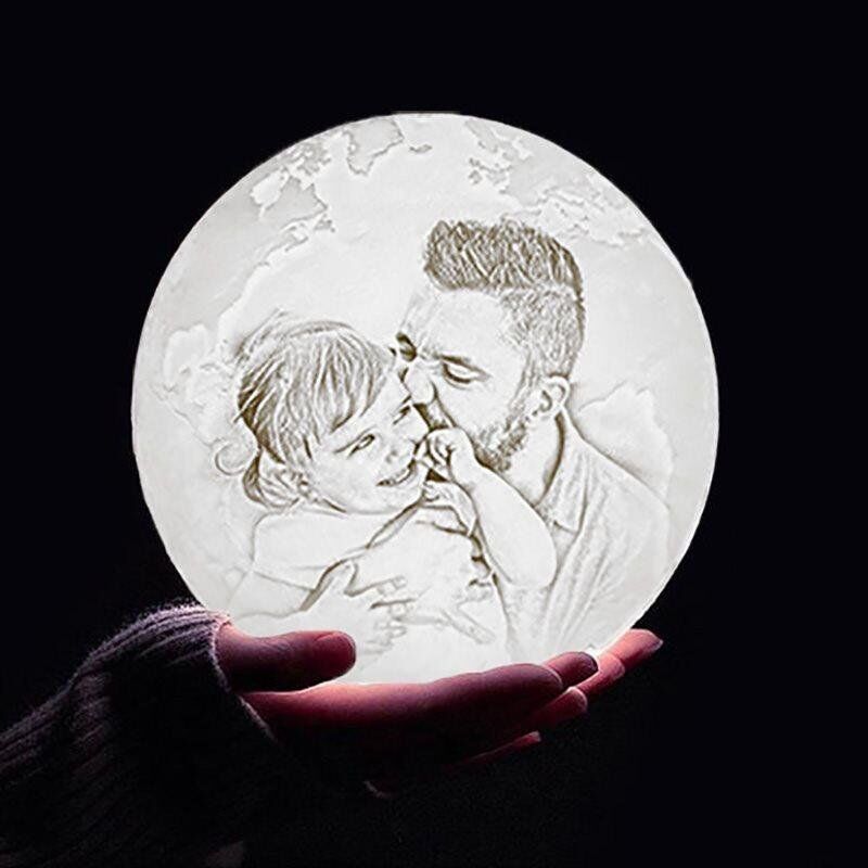 Custom Moon Lamp Touch 2 Colors -Father's Love