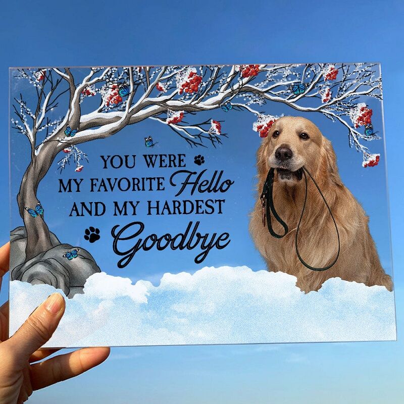 Personalized Acrylic Photo Plaque You Were My Hardest Goodbye Memorial Gift for Pet Lovers