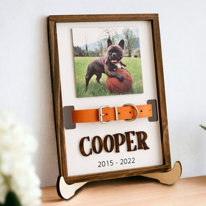 Personalized Pet Collar Photo Frame Memorial Gift For Dogs