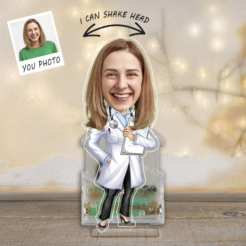 Personalized Bobblehead Acrylic Stand Custom Photo Dedicated Doctor Warm Gift for Friends