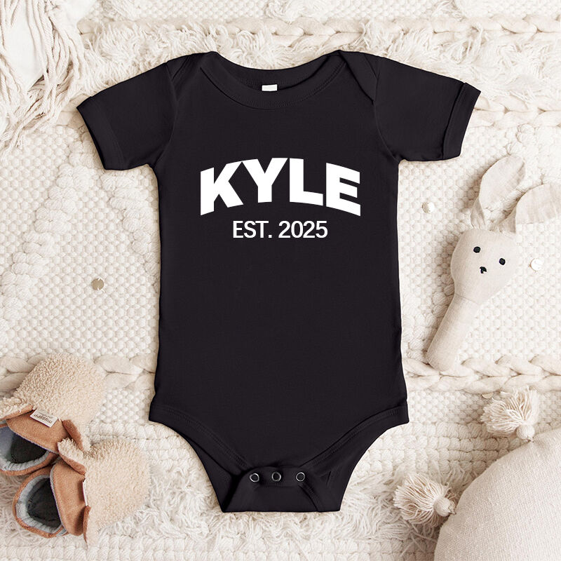 Personalized Baby Onesie Custom Name and Due Date Simple Design Perfect Baby Shower Gift for Family
