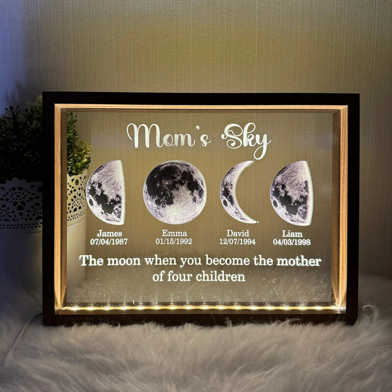 Personalized Moon Phase Picture Night Light Precious Present for Mother