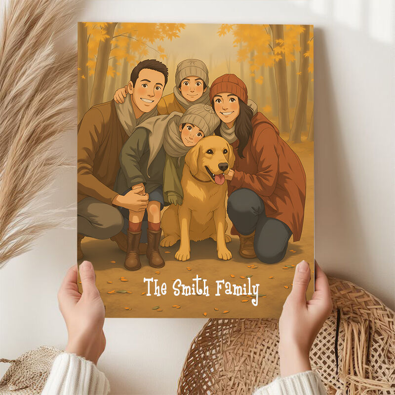 Tableau mural personnalisé en toile avec texte personnalisé Cadeau pour la famille