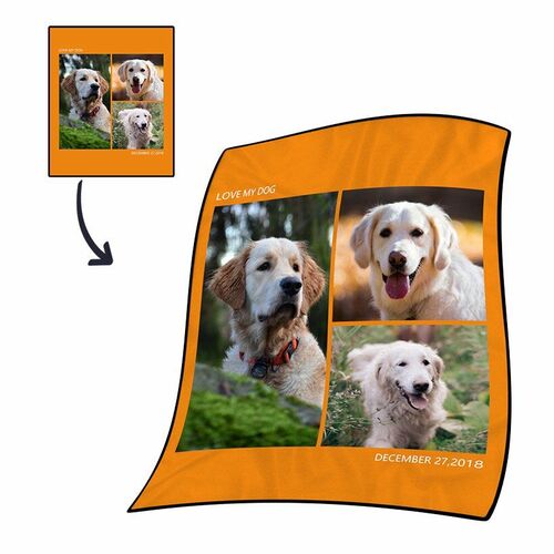 Personalized Photo Coral Fleece Blanket For Pet Lovers with Engraving