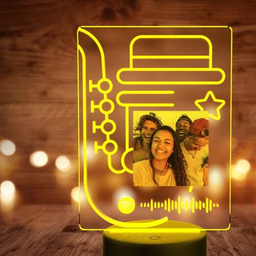 Personalisierte Spotify Plaque Song und Foto Lampe Personalisiertes Geschenk für Freund mit 7 Farben