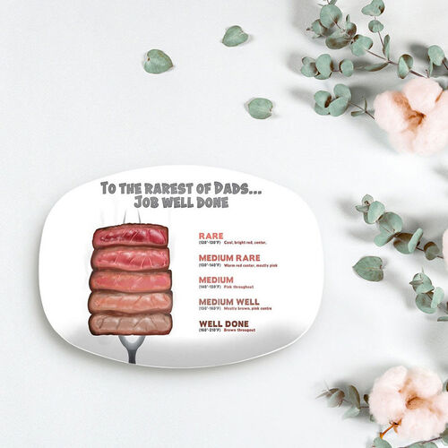 Funny Plate with Meat Pattern Father's Day Gift