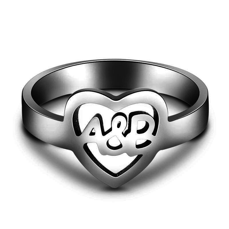 "Love Forever" Personalized Initial Ring