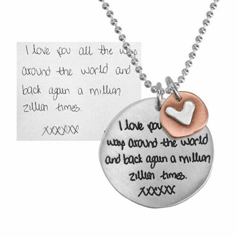 Custom Handwriting Necklace-Gift For Women-Sculpted Circle