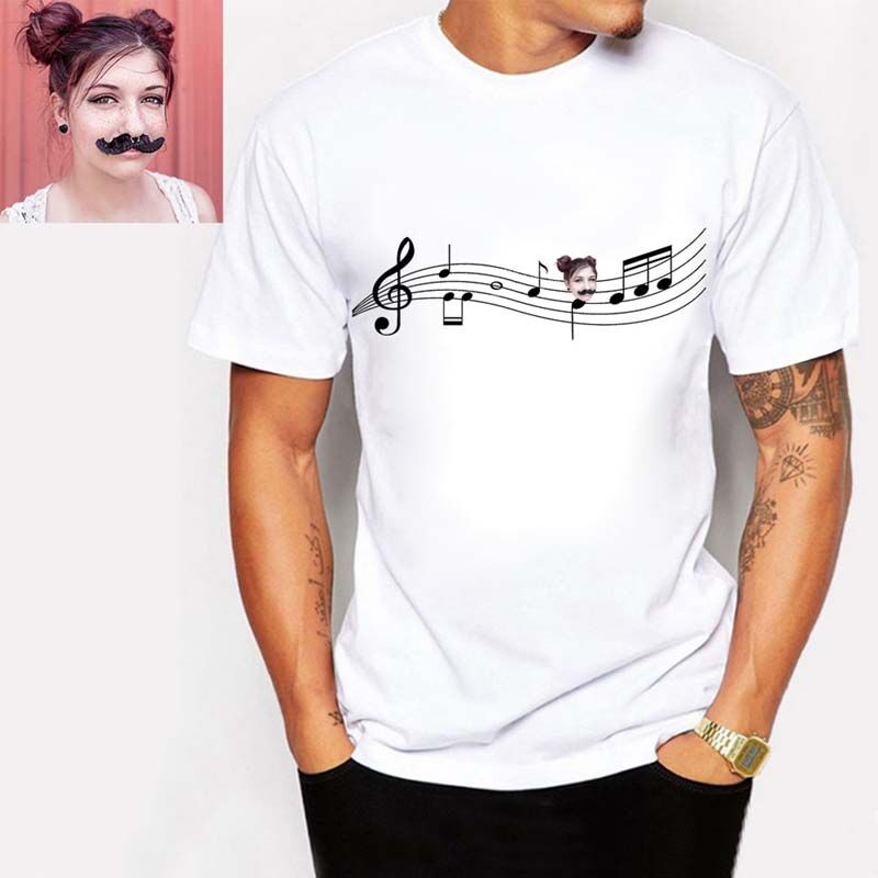 T-shirt personnalisé avec photo de la note de musique