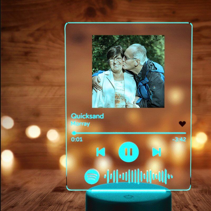 Benutzerdefinierte Spotify Plaque Song und Foto-Lampe - für Paar - mit 7 Farben