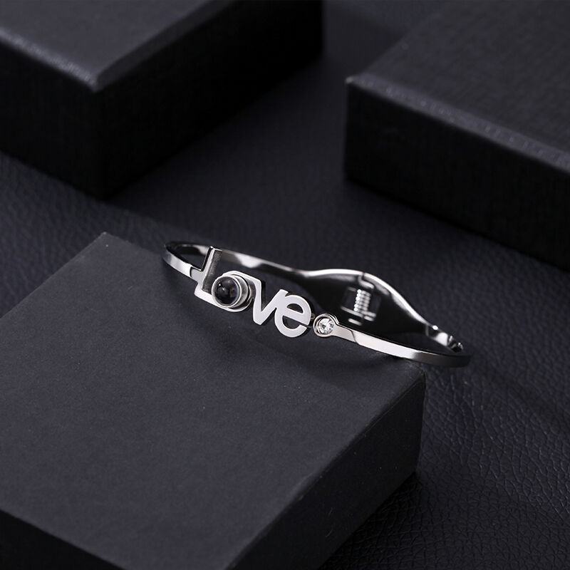 Brazalete personalizado de proyección de foto en con letras "LOVE" regalo para amigoss