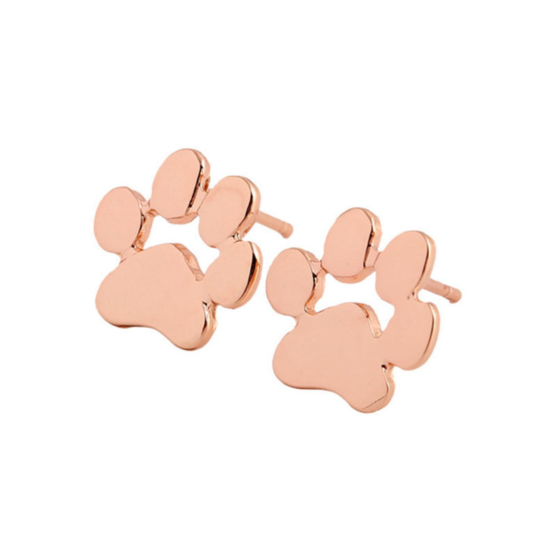 Customized Paw Print Earrings Dainty Stud Earrings for Pet Lovers