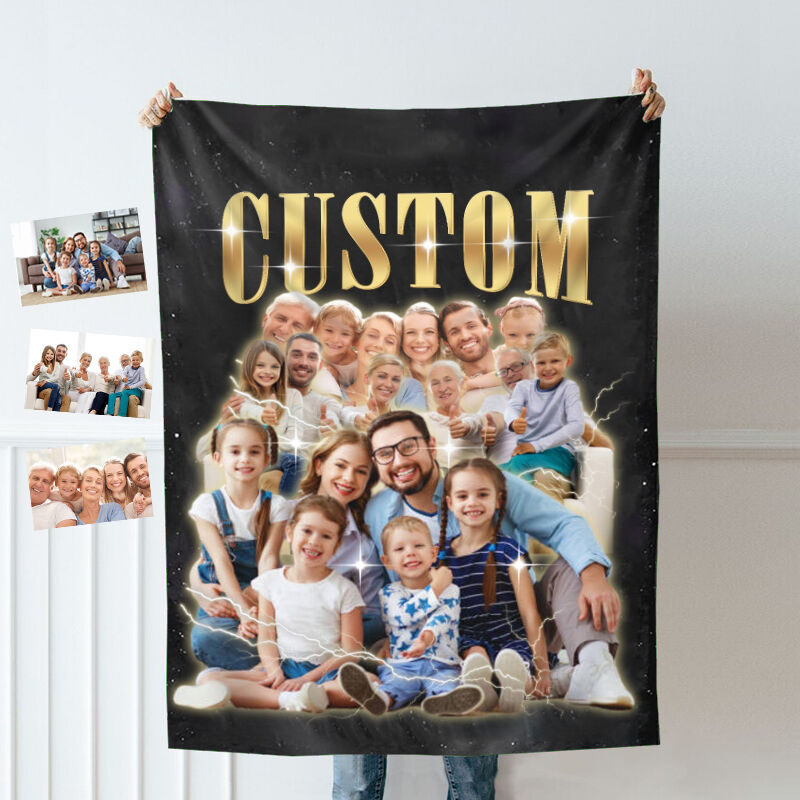 Personalized Picture Blanket Warm Present for Family