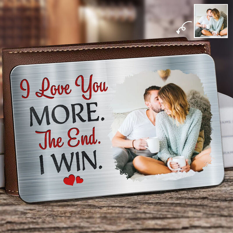 ”I Love You“More Personalized Aluminum Wallet Card Warm Gift For Boyfriend