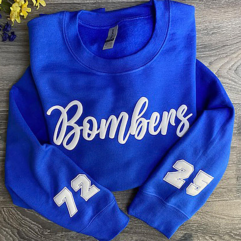 Personalized Sweatshirt Puff Print Custom Team Name with Number Mascot Design Cool Gift for Friends