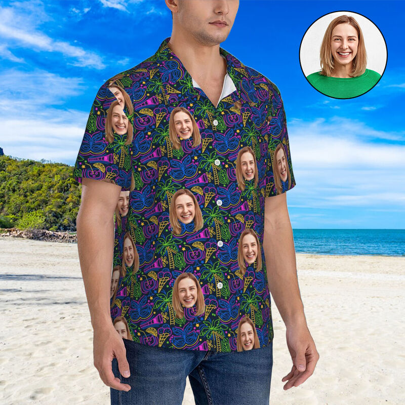 Camisas Hawaianas Hojas de Verano Personalizadas Aloha Beach Shirt para Hombre