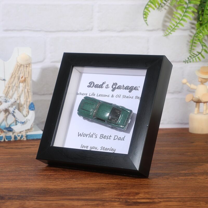 Personalized Frame Custom Toy Car Dad's Garage Cool Design Attractive Gift for Father's Day Car Lovers